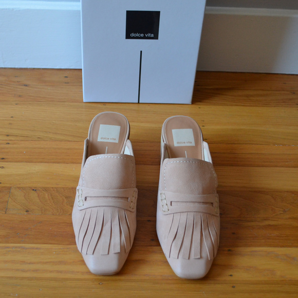 DOLCE VITA Fringe Leather Mules - Picture 8 of 8